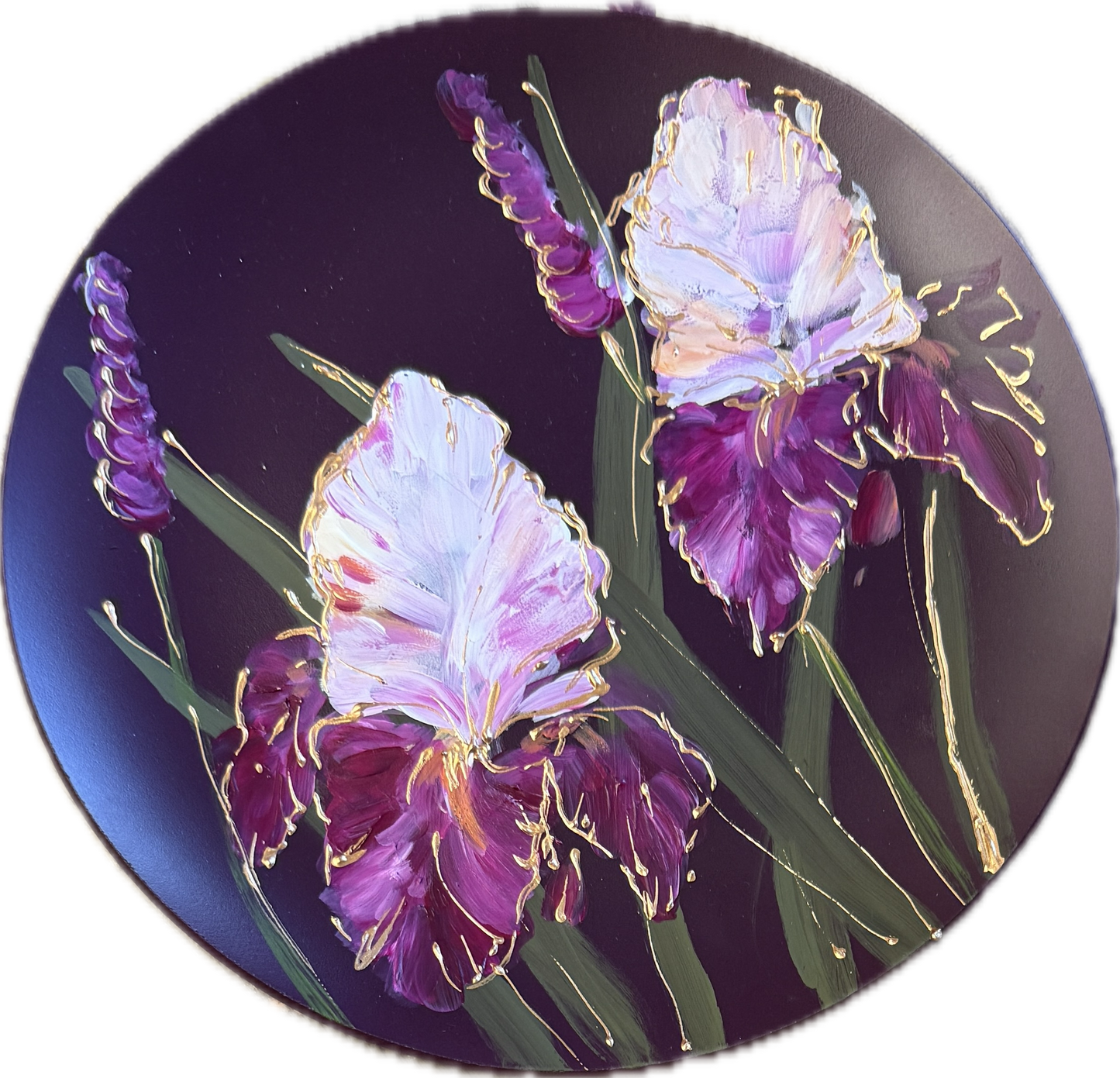 Beschilderde borden - Iris aubergine