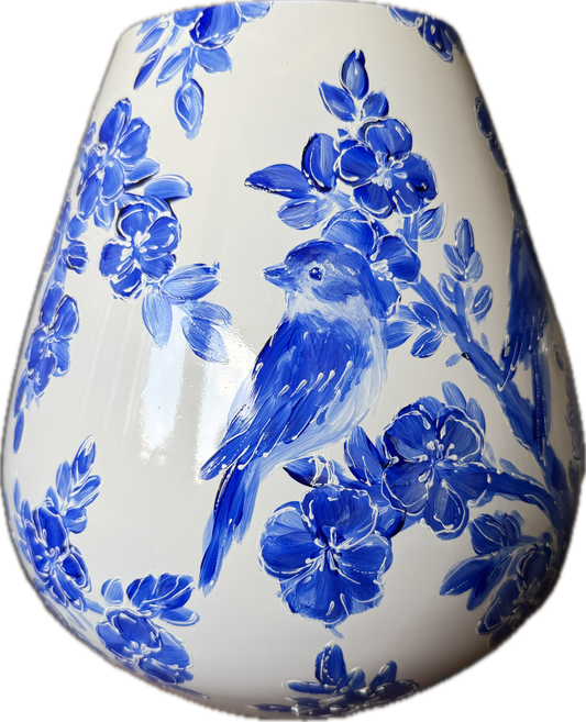 White blue bird
